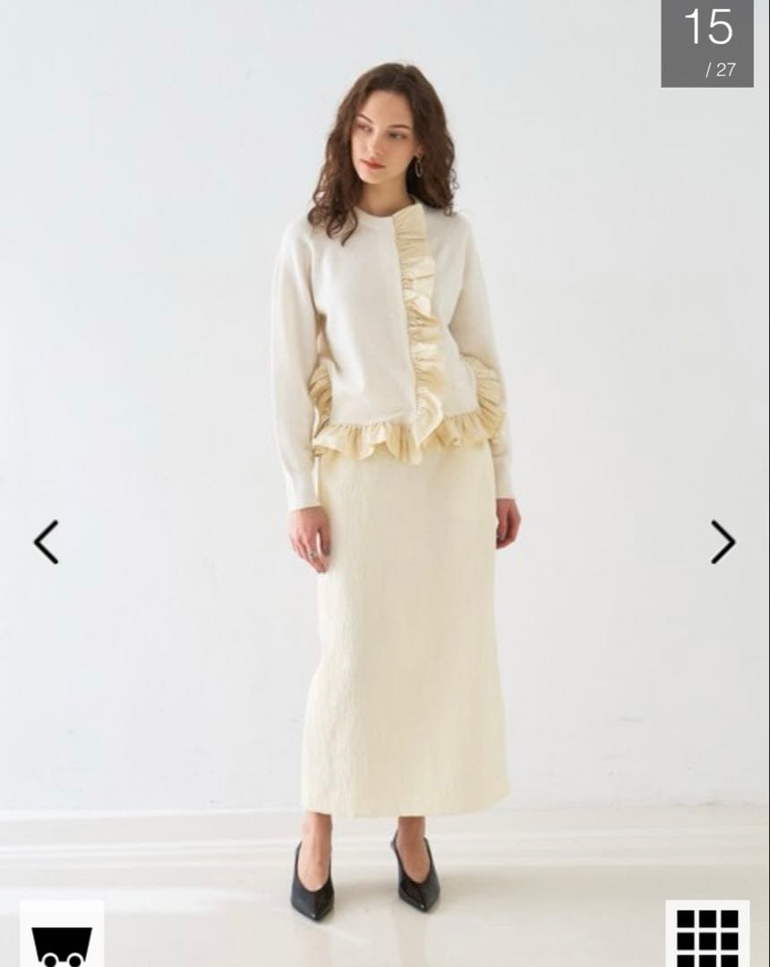 DESIGNWORKS (Ladie's) タフタフリルニットカーディガン