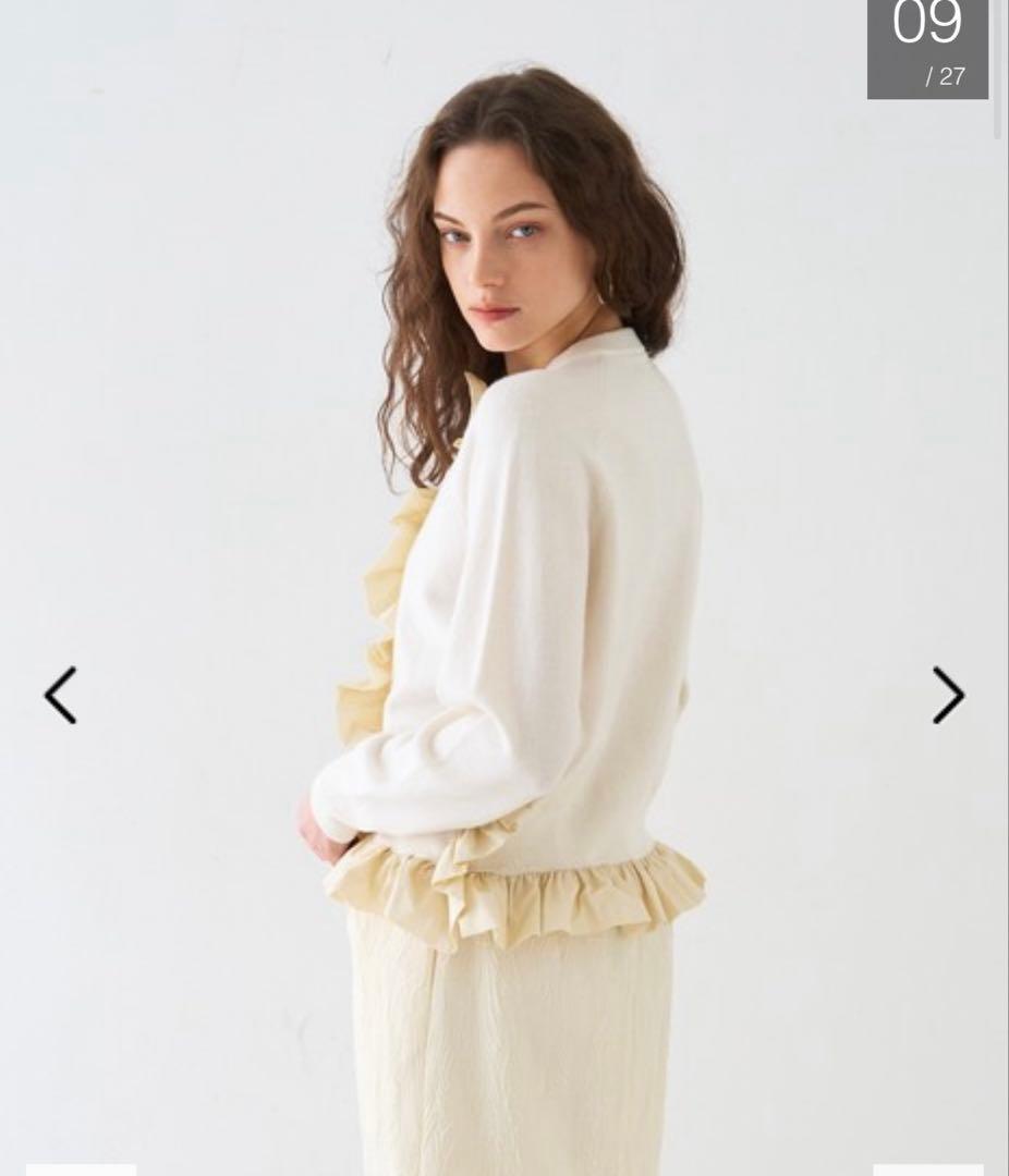 DESIGNWORKS (Ladie's) タフタフリルニットカーディガン