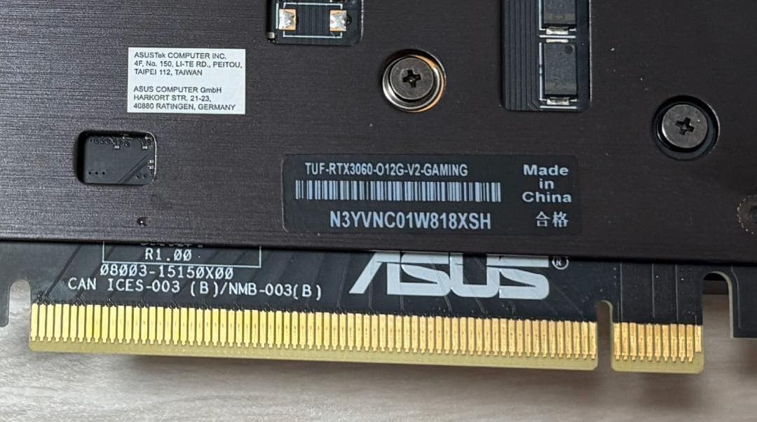 グラフィックボード・グラボ・ビデオカード ASUS TUF Gaming GeForce RTX 3060 OC 12GB