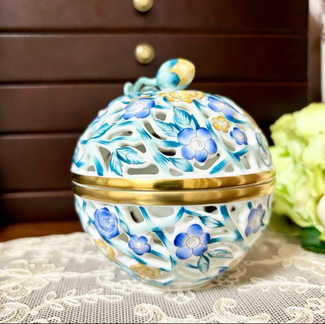 ヘレンド ファンタジー 透かしボンボン入れ イチゴ ボンボニエール 小物入れ