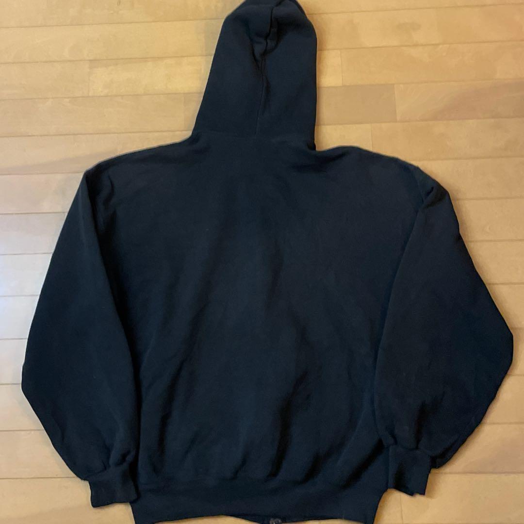 古*)様 XL 黒 USA製 ラッセル パーカー フルジップ