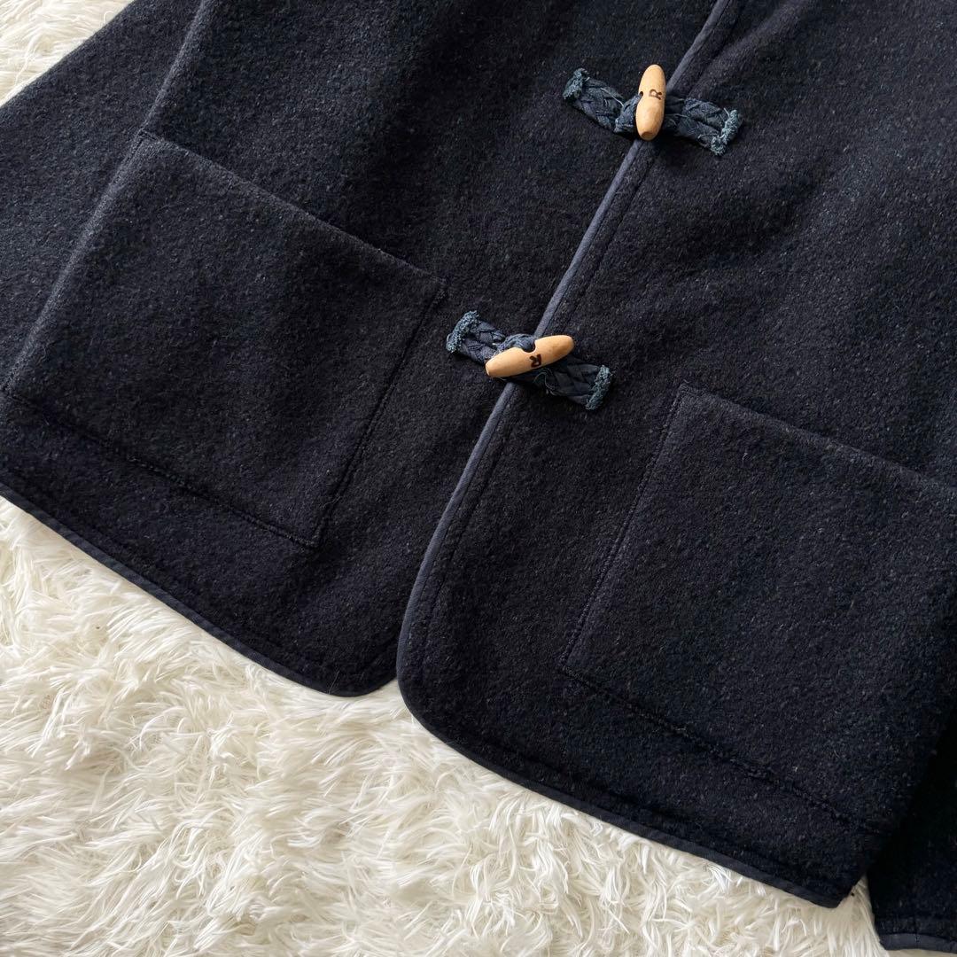 【45rpm】ダッフルコート　アンゴラ混　ショート丈　サイズ3 ネイビー