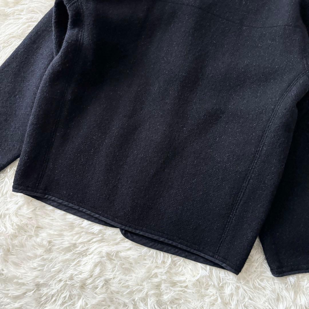 【45rpm】ダッフルコート　アンゴラ混　ショート丈　サイズ3 ネイビー