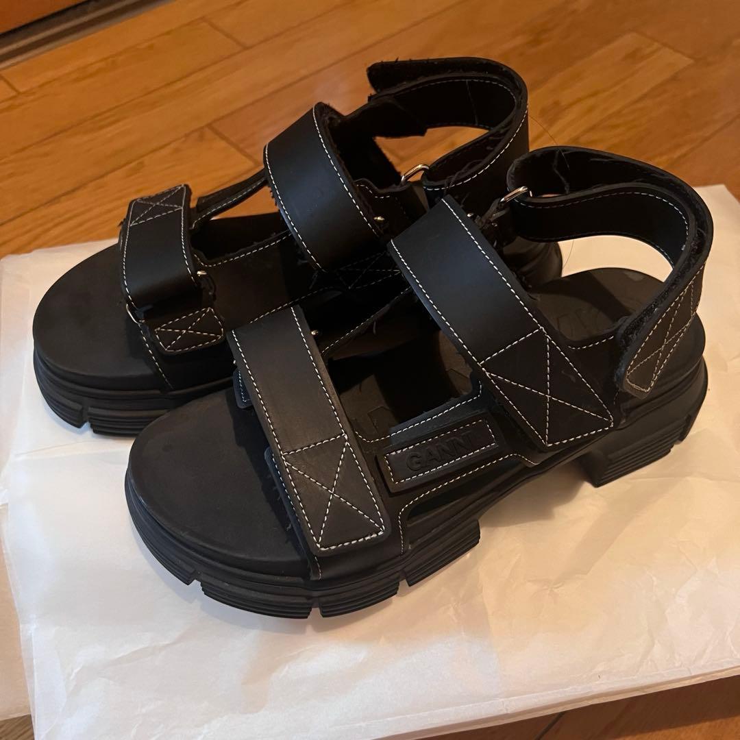 GANNI ラバー サンダル 黒 36