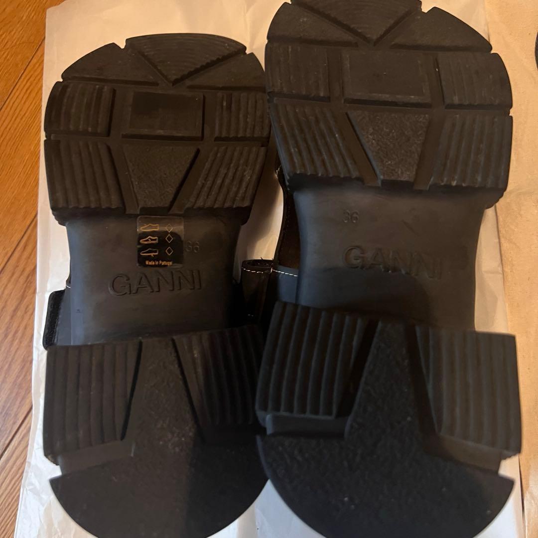 GANNI ラバー サンダル 黒 36
