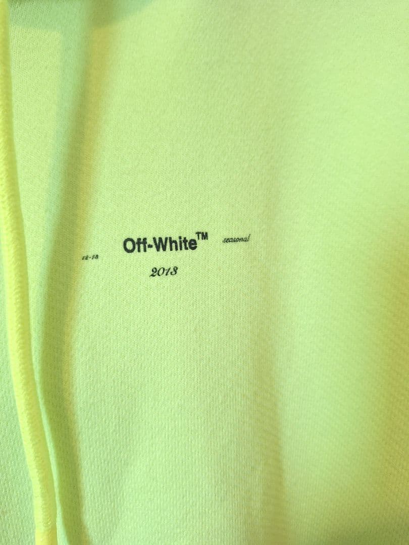 off-white main label オフホワイト ネオンイエロー パーカー