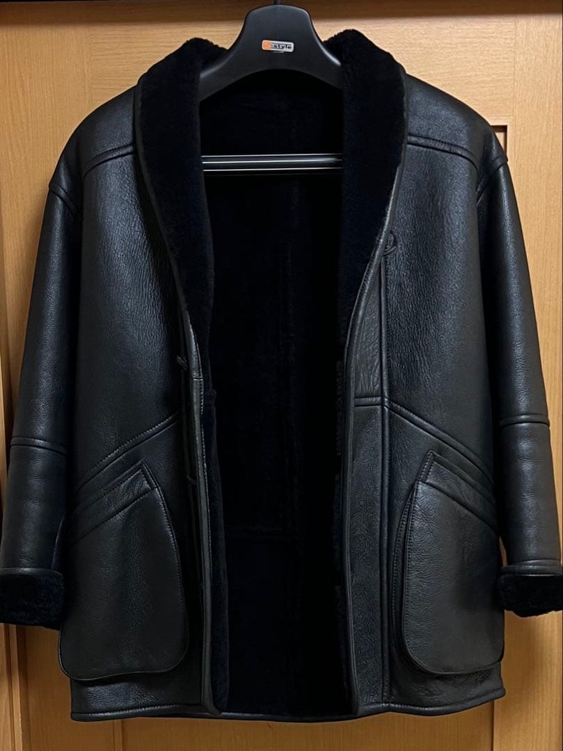 【日本製】リアルムートンコート　ハーフ丈 美品