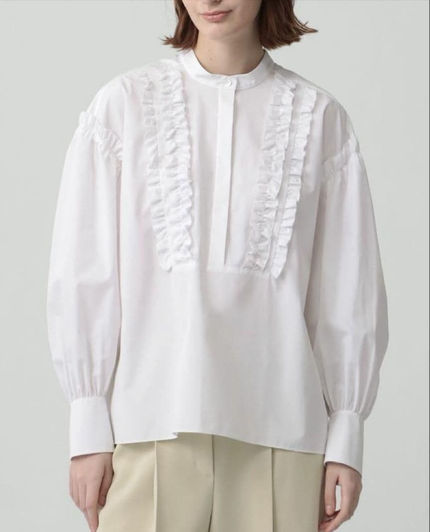 【新品】2025年セオリーリュクスVALENTINE SHIRTフリル 白