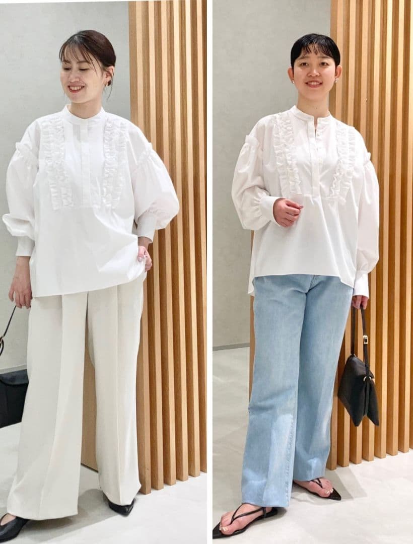 【新品】2025年セオリーリュクスVALENTINE SHIRTフリル 白