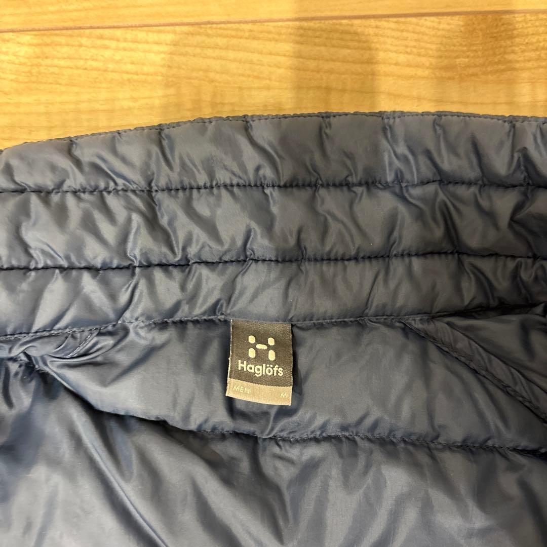 【美品】ホグロフス エッセンス ダウンジャケット メンズM（日本L相当）ネイビー