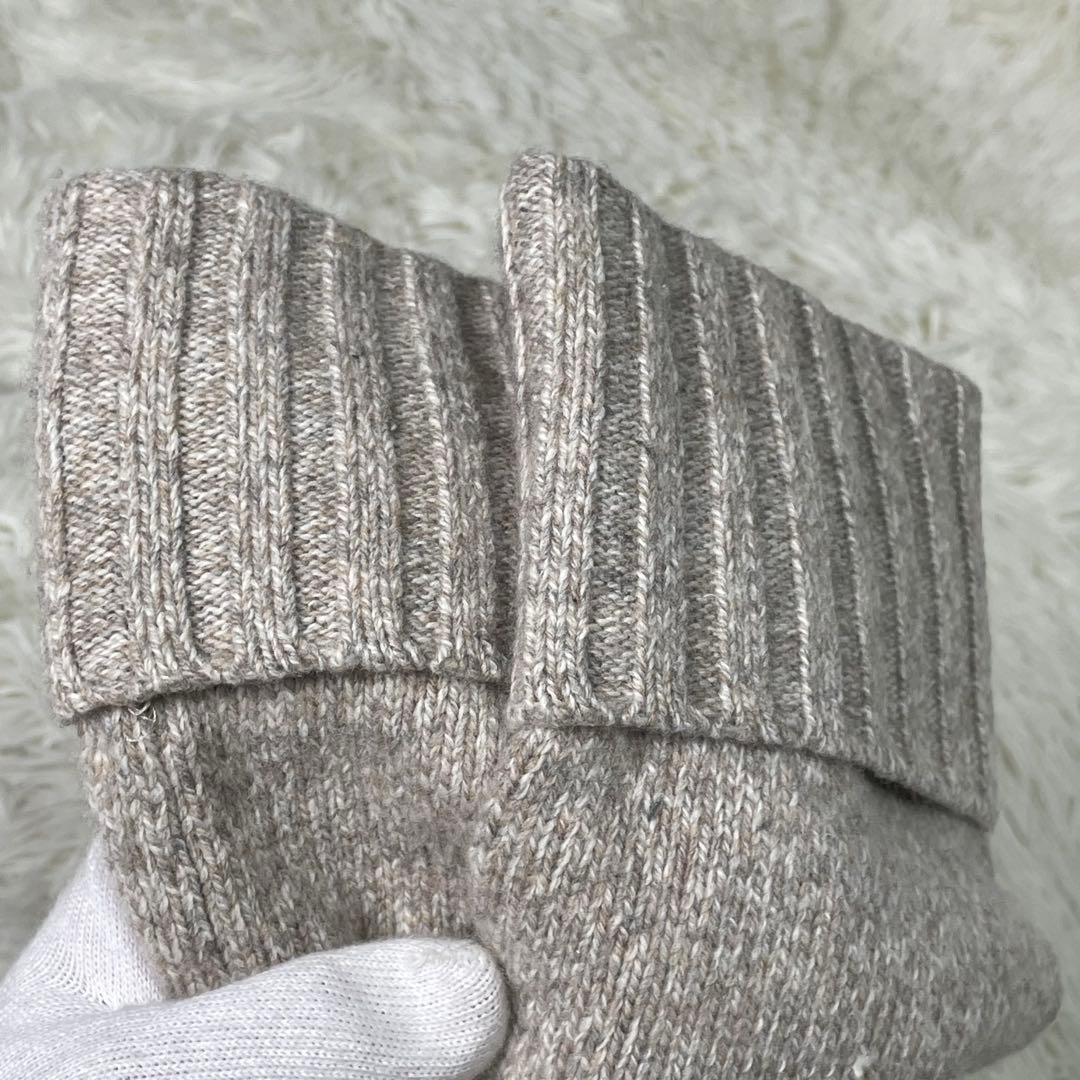 美品 セオリーリュクス ハイネックニット　ウールカシミヤ　スリット　グレージュ