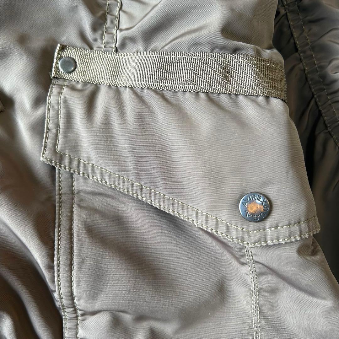 美品　AVIREX アヴィレックス N-3Bミリタリーモッズコート ファー　L