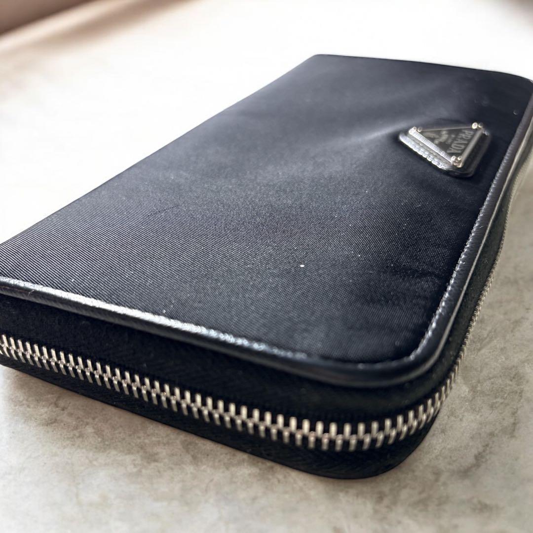 【美品】男女兼用 PRADA ナイロン長財布 ブラック