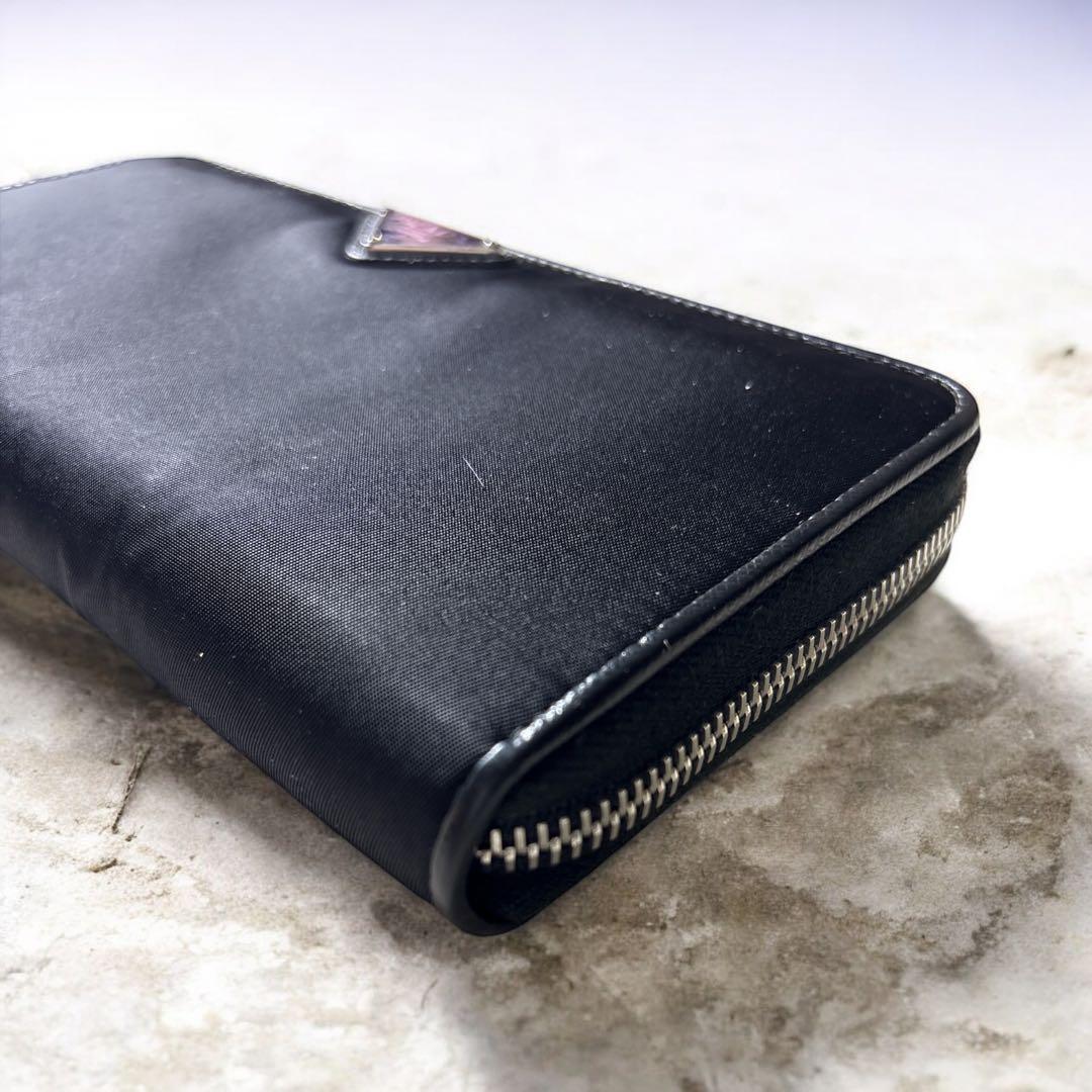 【美品】男女兼用 PRADA ナイロン長財布 ブラック