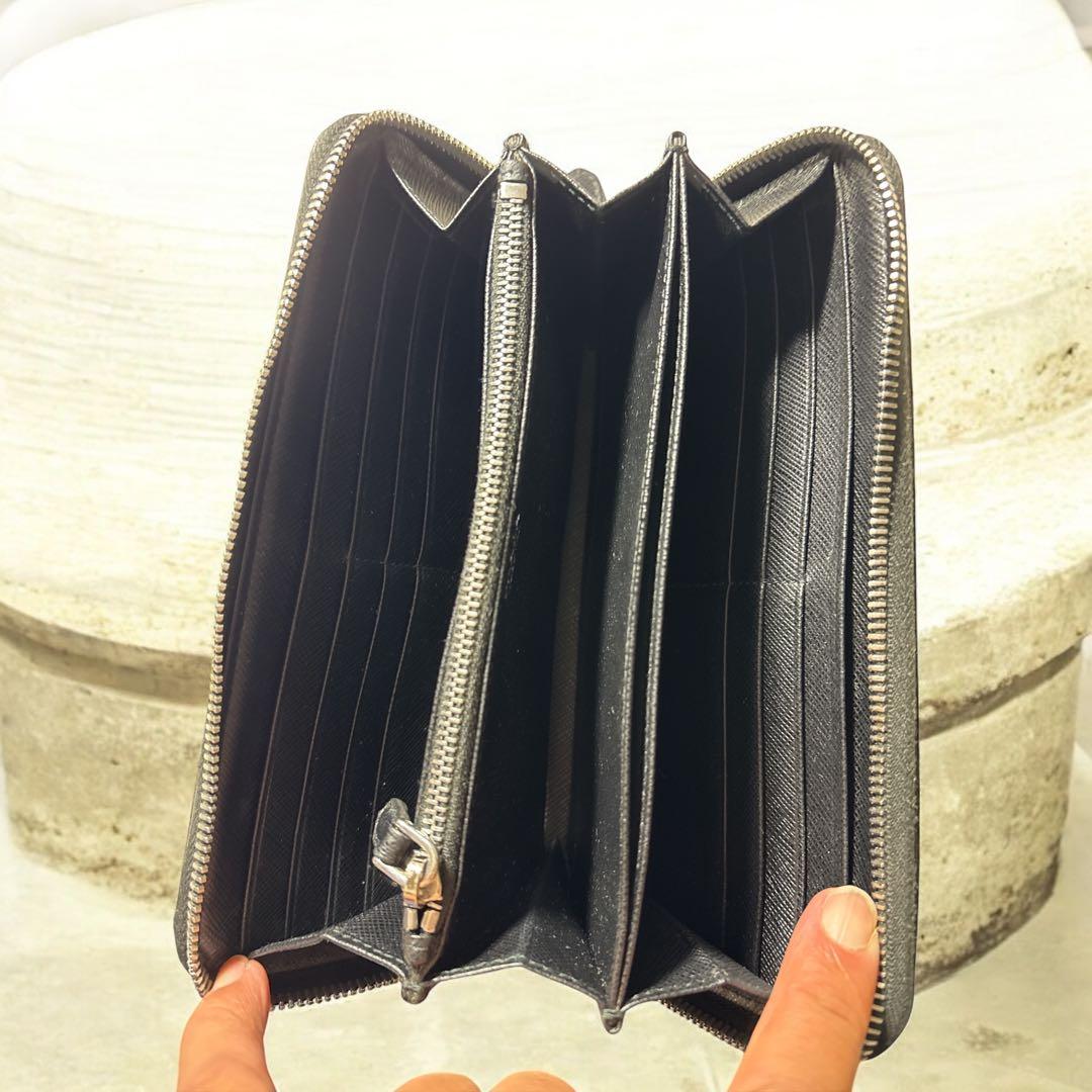 【美品】男女兼用 PRADA ナイロン長財布 ブラック