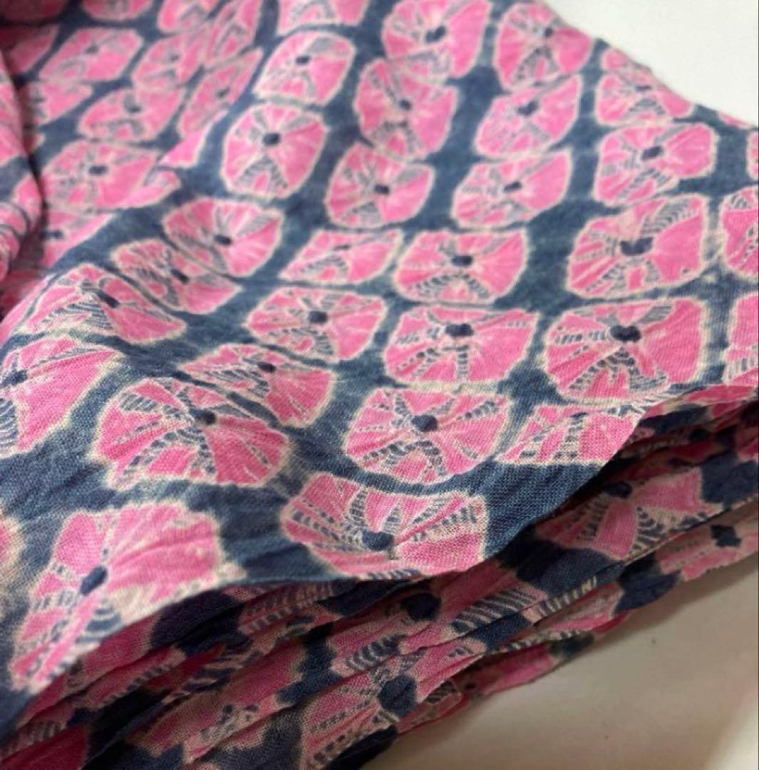 手蜘蛛絞り　有松総絞り　浴衣　反物　巾出し 色止め済ですお仕立て可　浴衣着尺