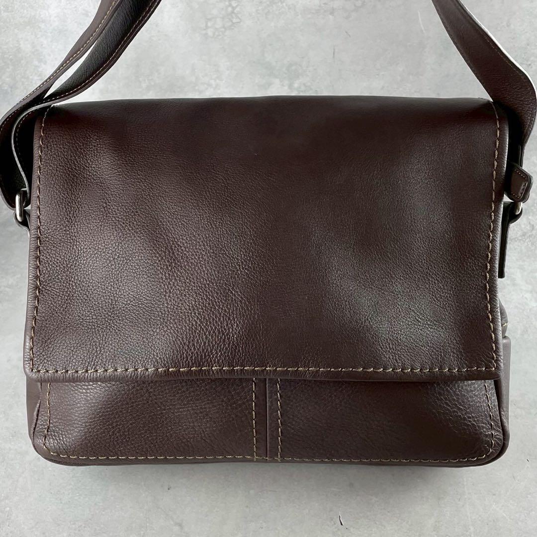 【未使用級✨】土屋鞄 フラップ メッセンジャーバッグ クロスボディ ステッチ 茶