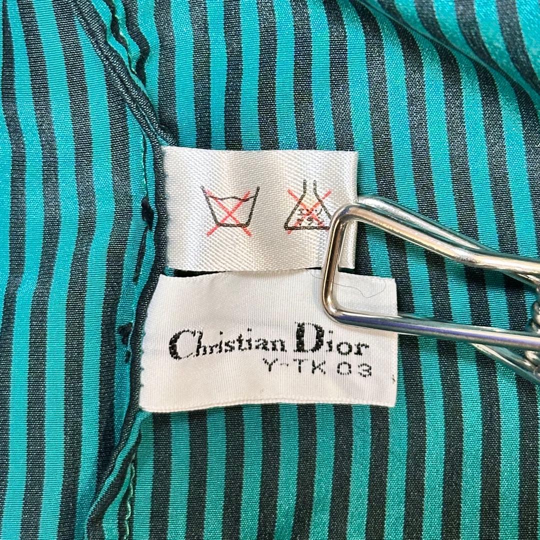 極美品 90s Christian Dior シルク100％ ストライプシャツ
