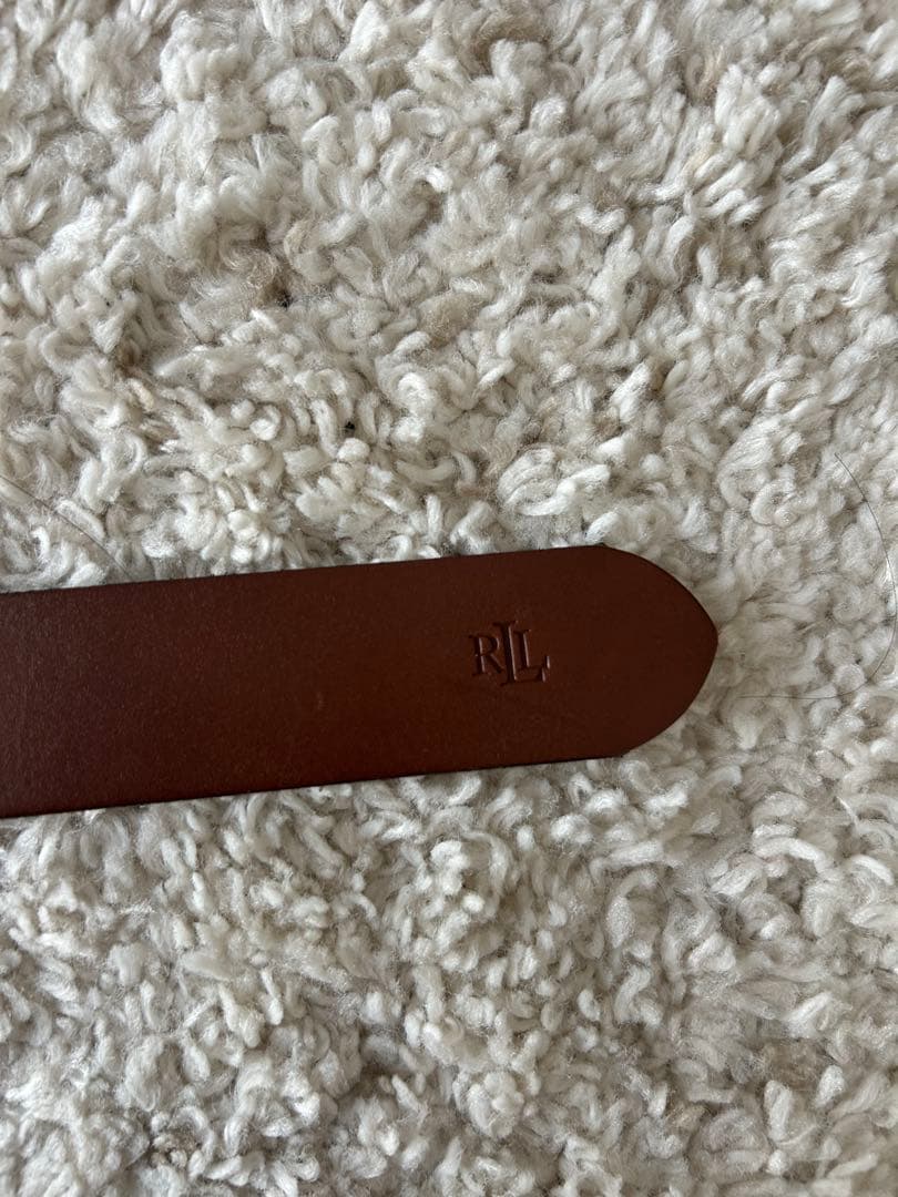 ラルフローレン　ブラウンレザーベルト メタルバックル