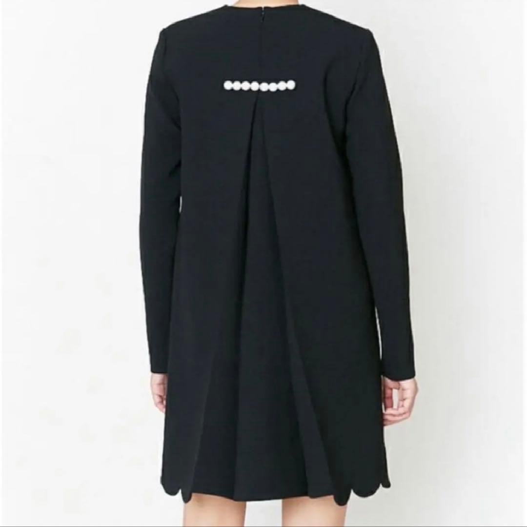 yokochan バックパールスカラップロングスリーブドレス　40