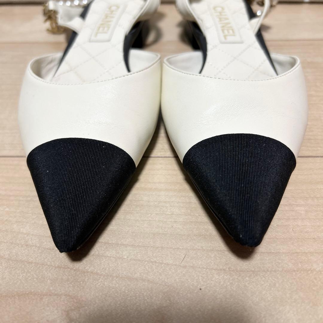 CHANEL シャネル パールスリングバック パンプス サイズ39C