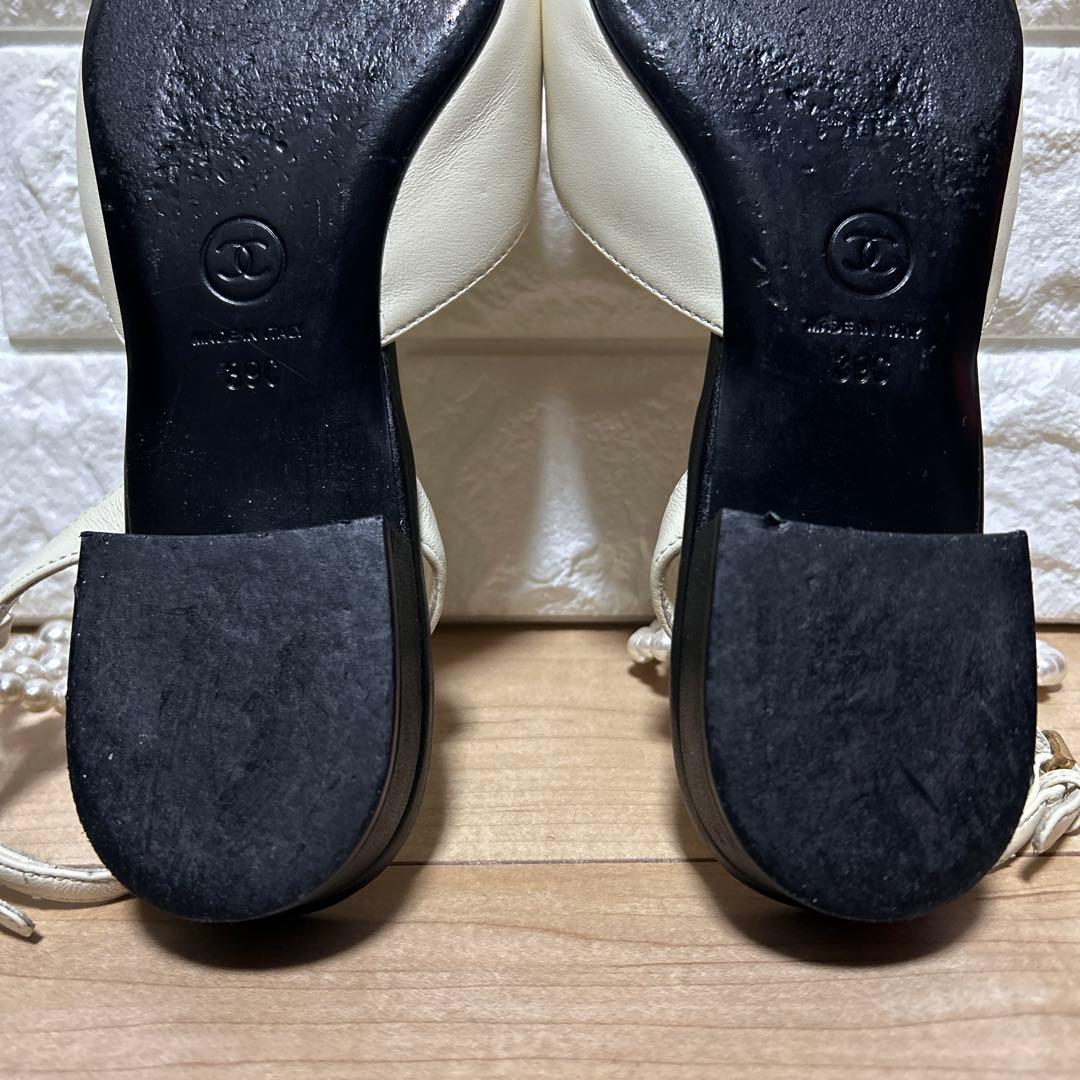 CHANEL シャネル パールスリングバック パンプス サイズ39C