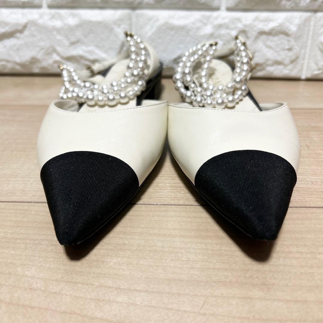 CHANEL シャネル パールスリングバック パンプス サイズ39C