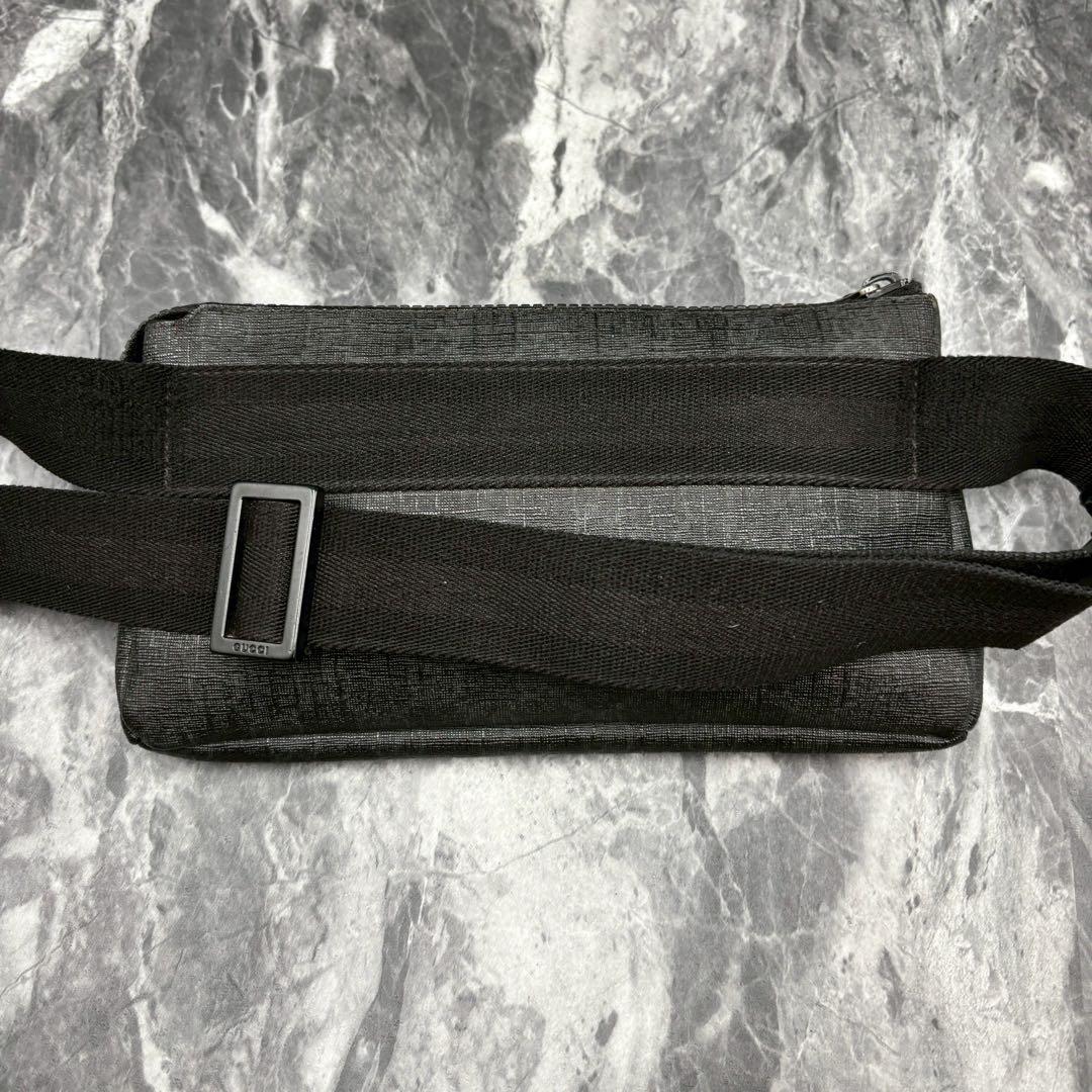 ✨美品✨GUCCI GG ショルダーバッグ ボディ ウエスト レザー 黒 ロゴ