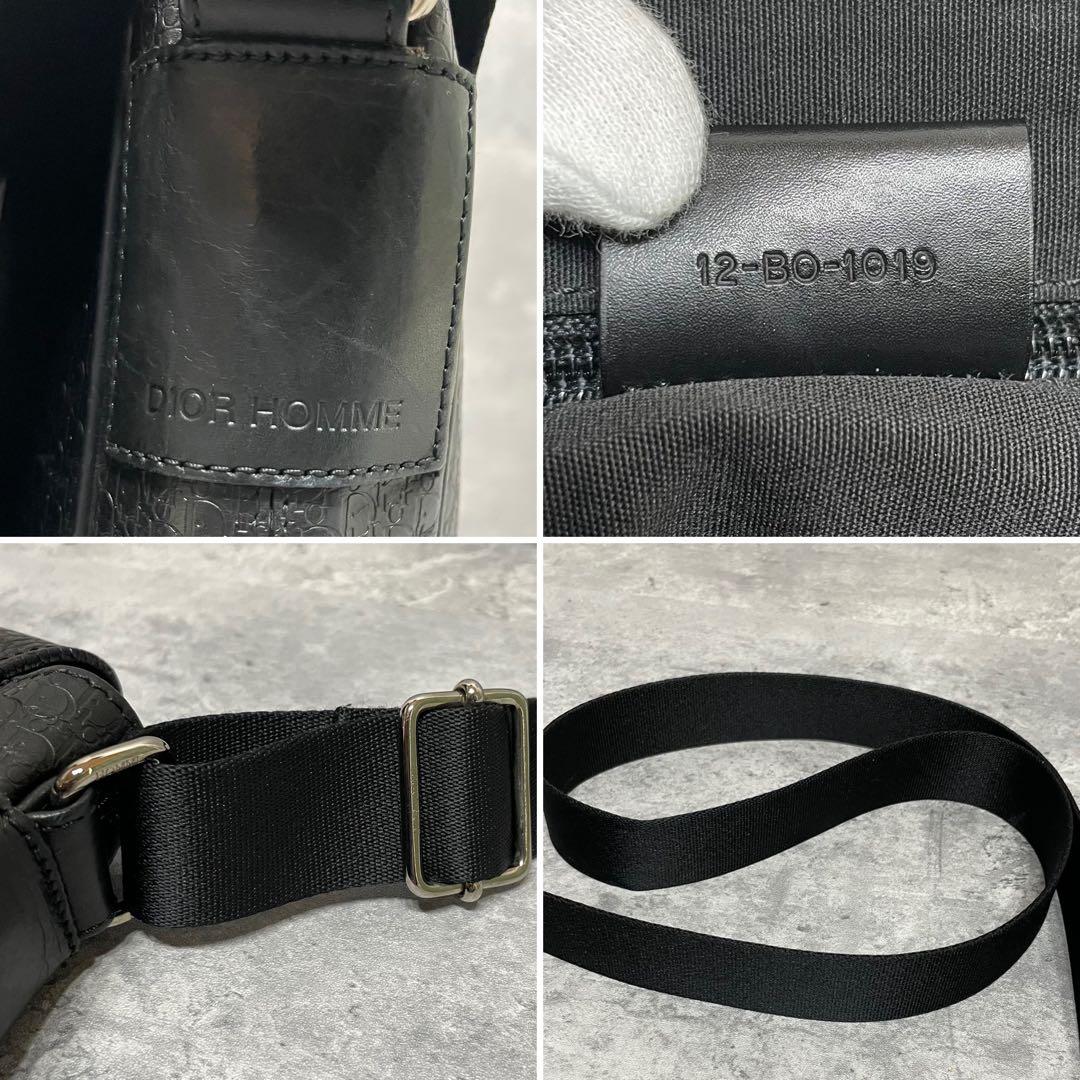 美品 Dior Homme オブリーク トロッター レザー メッセンジャーバッグ