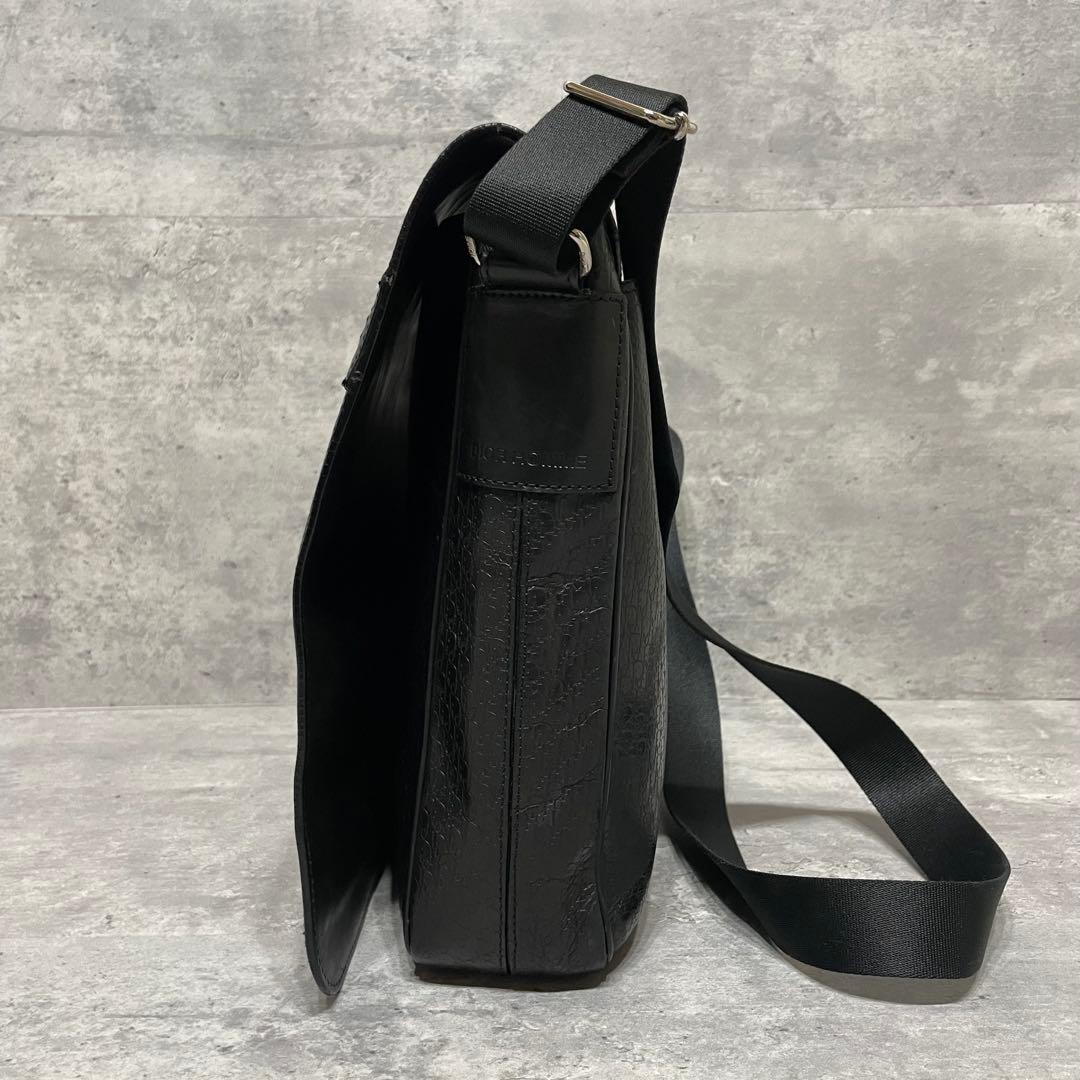 美品 Dior Homme オブリーク トロッター レザー メッセンジャーバッグ