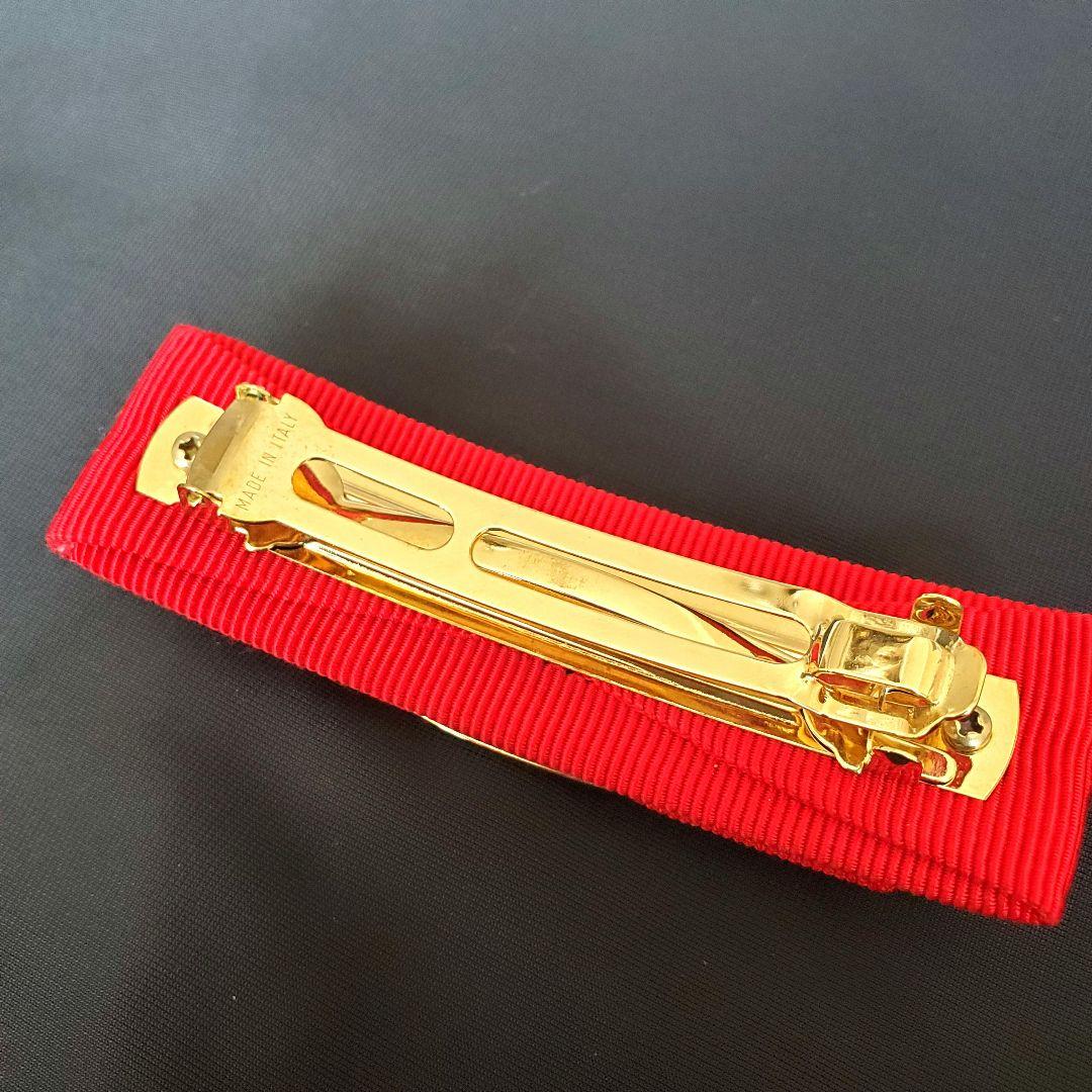 【極美品】フェラガモ ヴァラ バレッタ 赤 レッド×ゴールド 即日発送