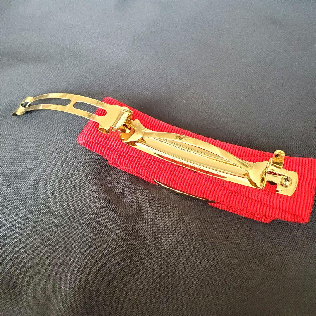 【極美品】フェラガモ ヴァラ バレッタ 赤 レッド×ゴールド 即日発送