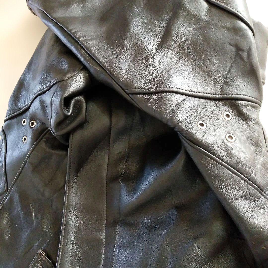 70s Vintage フランス軍 ファイヤーマン レザージャケット カーコート