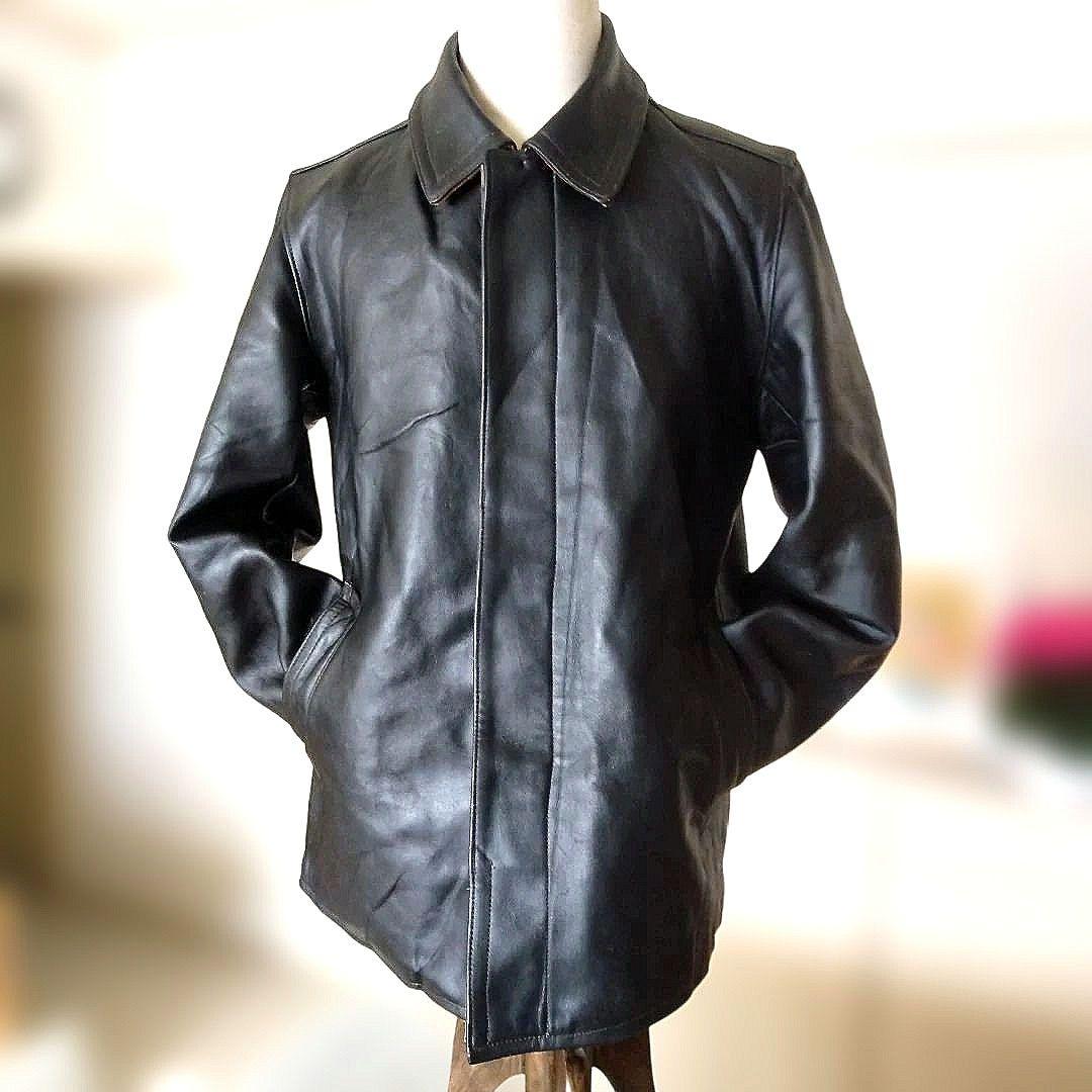 70s Vintage フランス軍 ファイヤーマン レザージャケット カーコート