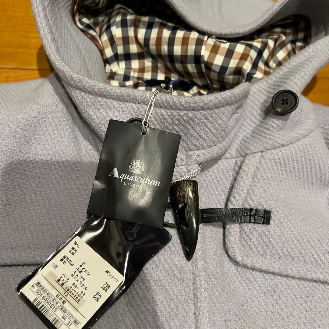 新品未使用☆アクアスキュータム13号グレー ダッフルコート トグルボタン付き