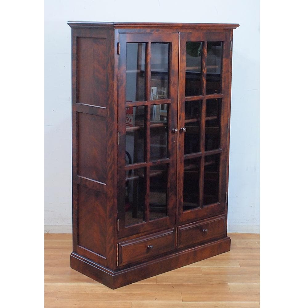 えぞ EZO 民芸書棚 本棚 ガラスキャビネット