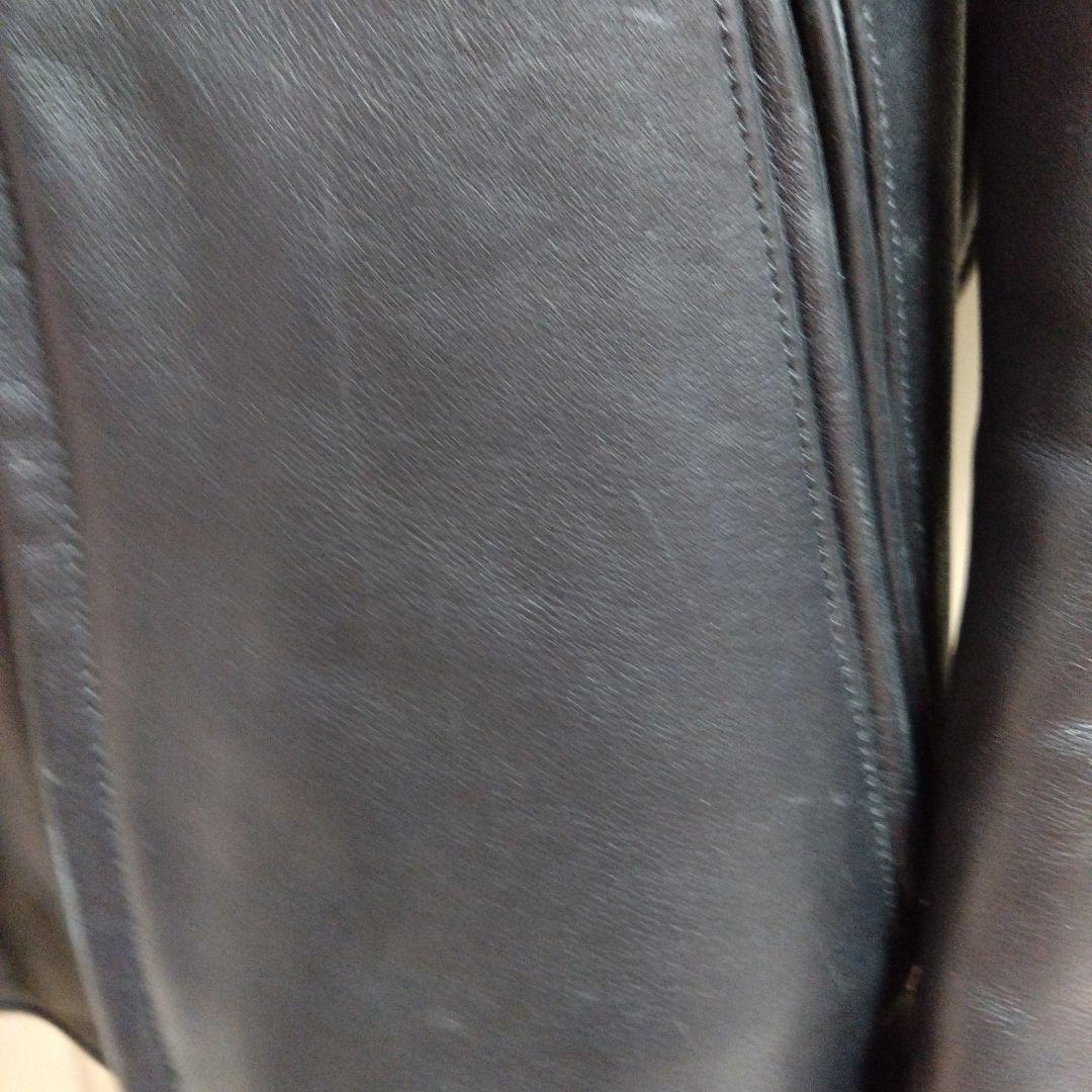 NANKAI ブラック レザー シングルライダース LL