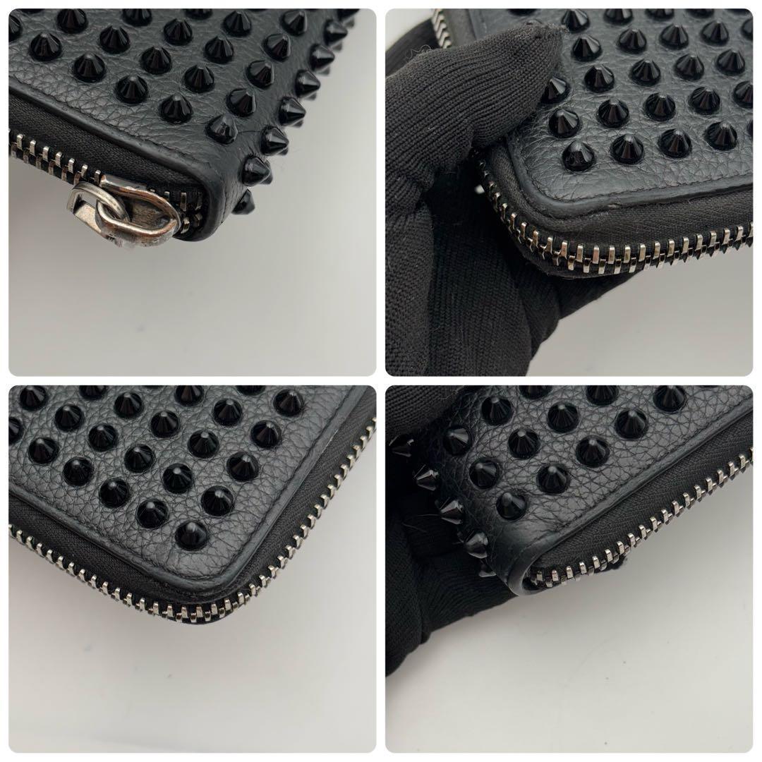 クリスチャンルブタン 長財布 ラウンドファスナー スタッズ ブラック