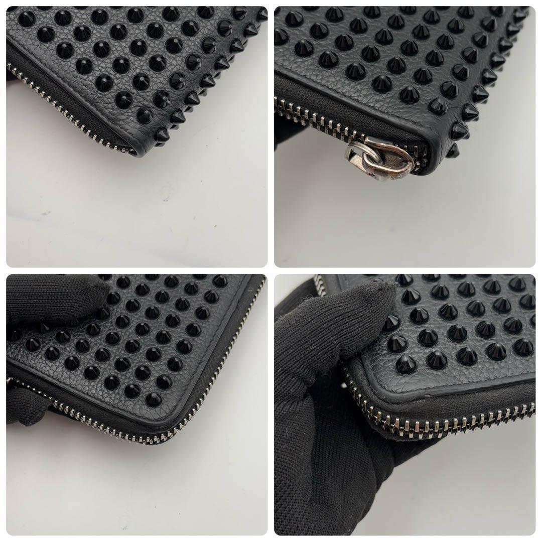 クリスチャンルブタン 長財布 ラウンドファスナー スタッズ ブラック