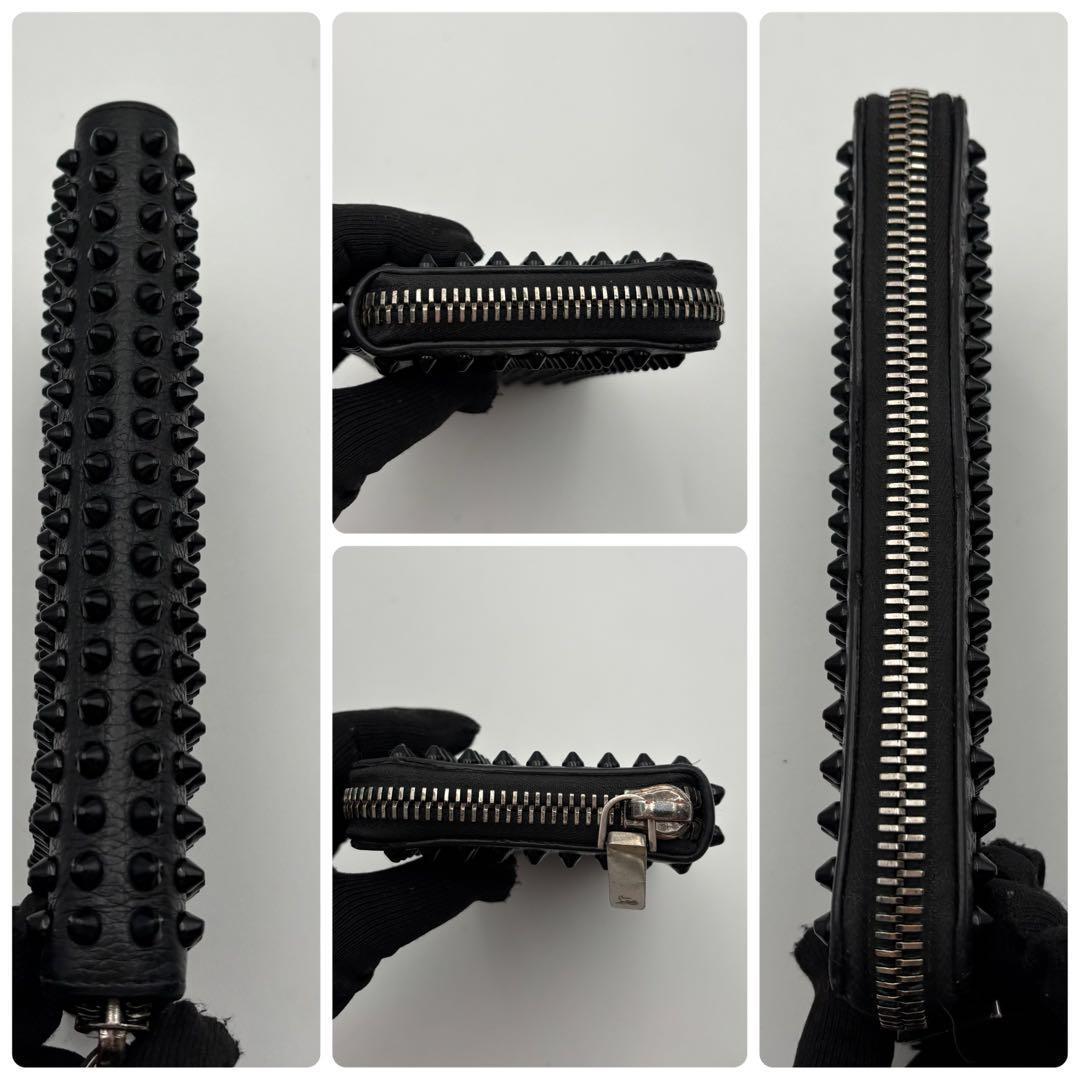 クリスチャンルブタン 長財布 ラウンドファスナー スタッズ ブラック