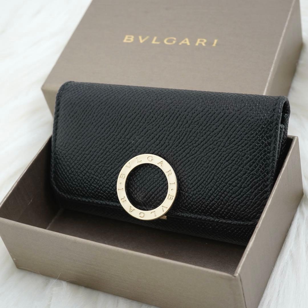 新品未使用品　箱付き　BVLGARI ブルガリ　キーケース　サークル金具　黒