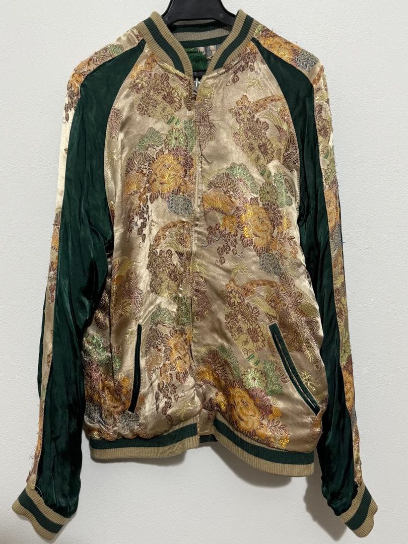 花旅楽団 スカジャン リバーシブル script 和柄 刺繍 鯉 SUKAJAN