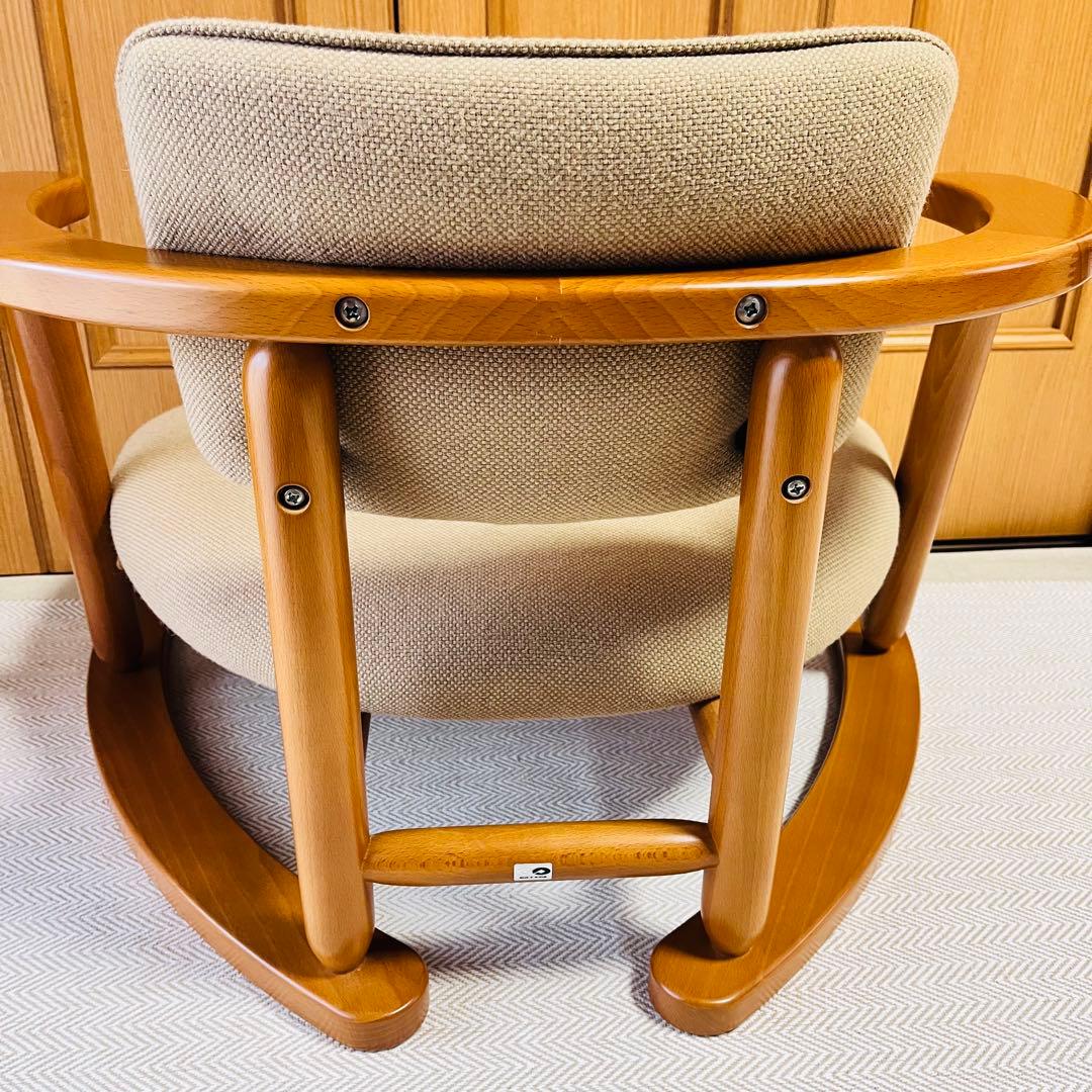 美品　無限工房 かに座 立ち上がりやすい椅子 補助 ローチェア 低座椅子