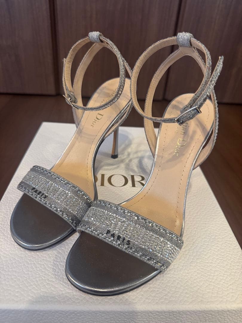 Dior Dway シルバー ハイヒールサンダル
