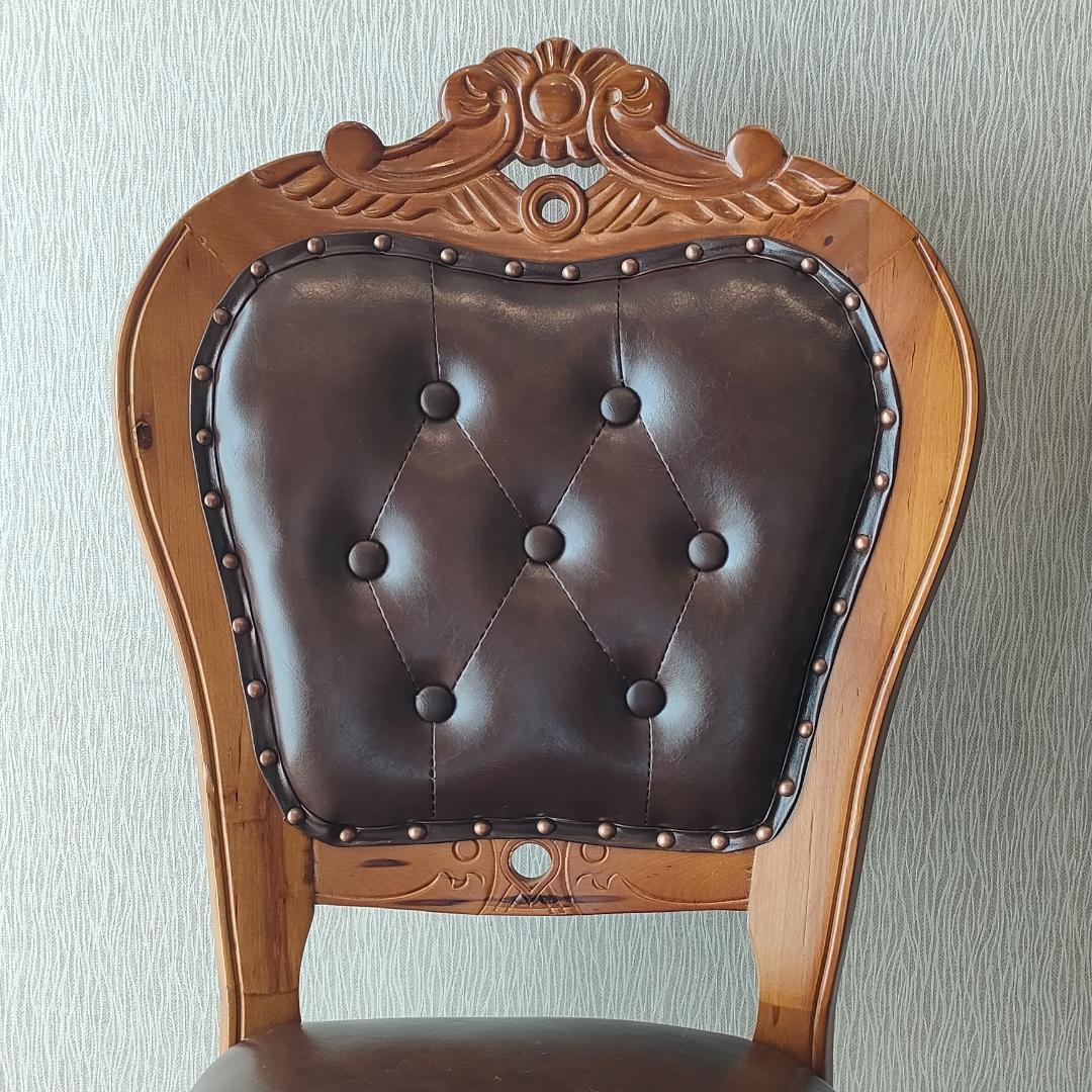 アンティーク　レザーチェア　合皮　ダイニングチェア　2脚セット②