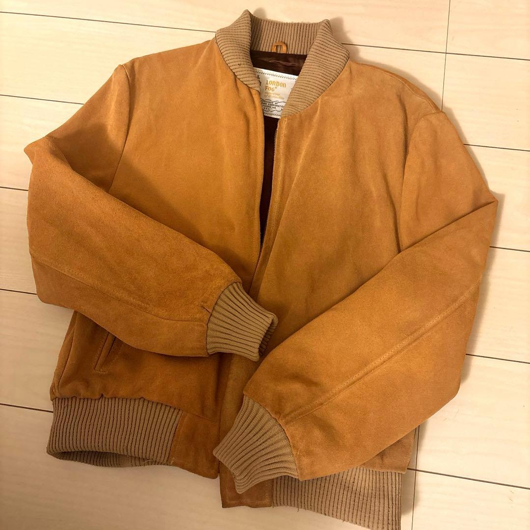 Londonfog レザージャケット 短丈 ベージュ スウェード USA製