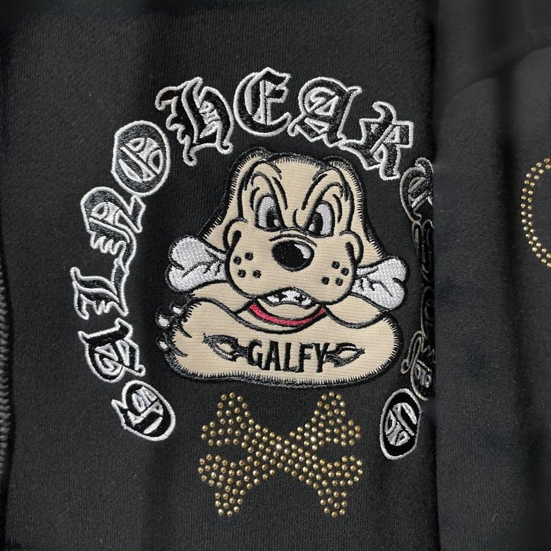 GALFY ブラック ジップアップパーカー