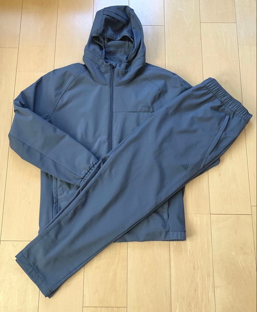 【美品】アディダス　ウインドブレーカー　上下セット　グレーシックス　XL