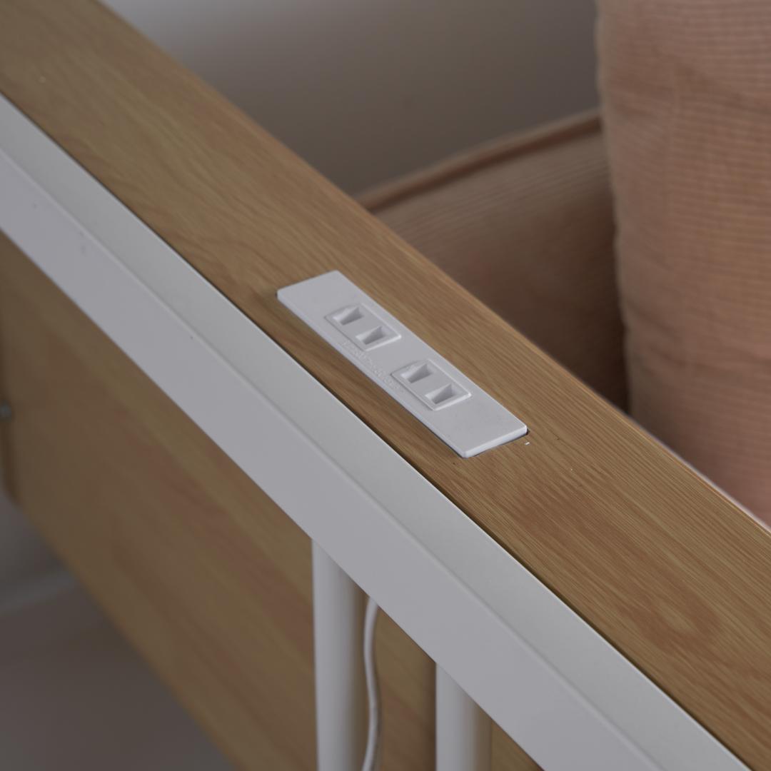 システムベット ロフトベッド シングル デスク コンセント ハンガーポール付き