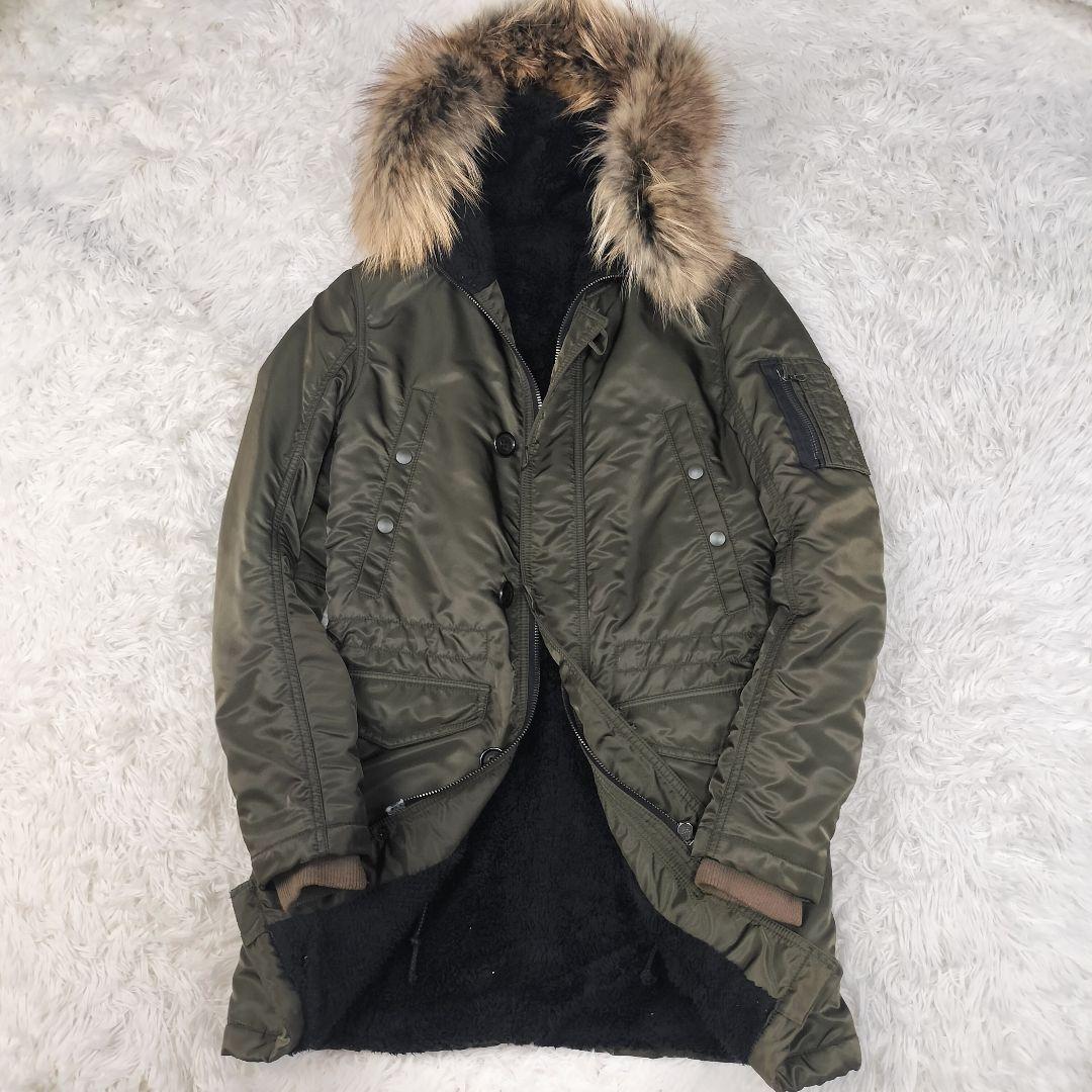 SHELLAC シェラック ナイロンファーモッズコート カーキ 46